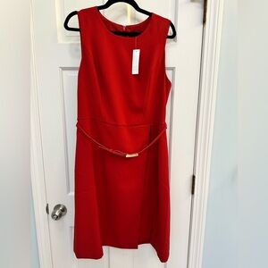 WHBM Red Dress 16 NWT with Belt